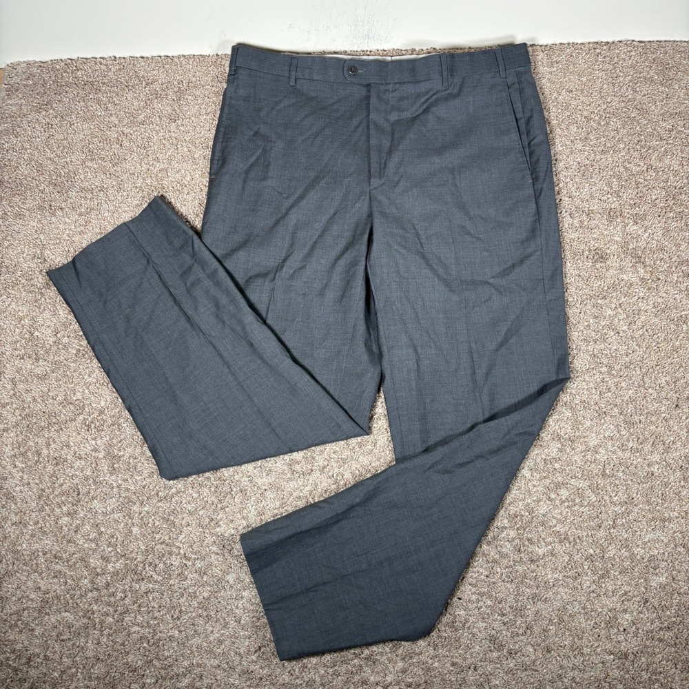 Zanella Todd Mens 40 Grey Wool Flat Front Dress Pants Made in‎ Italy 111184